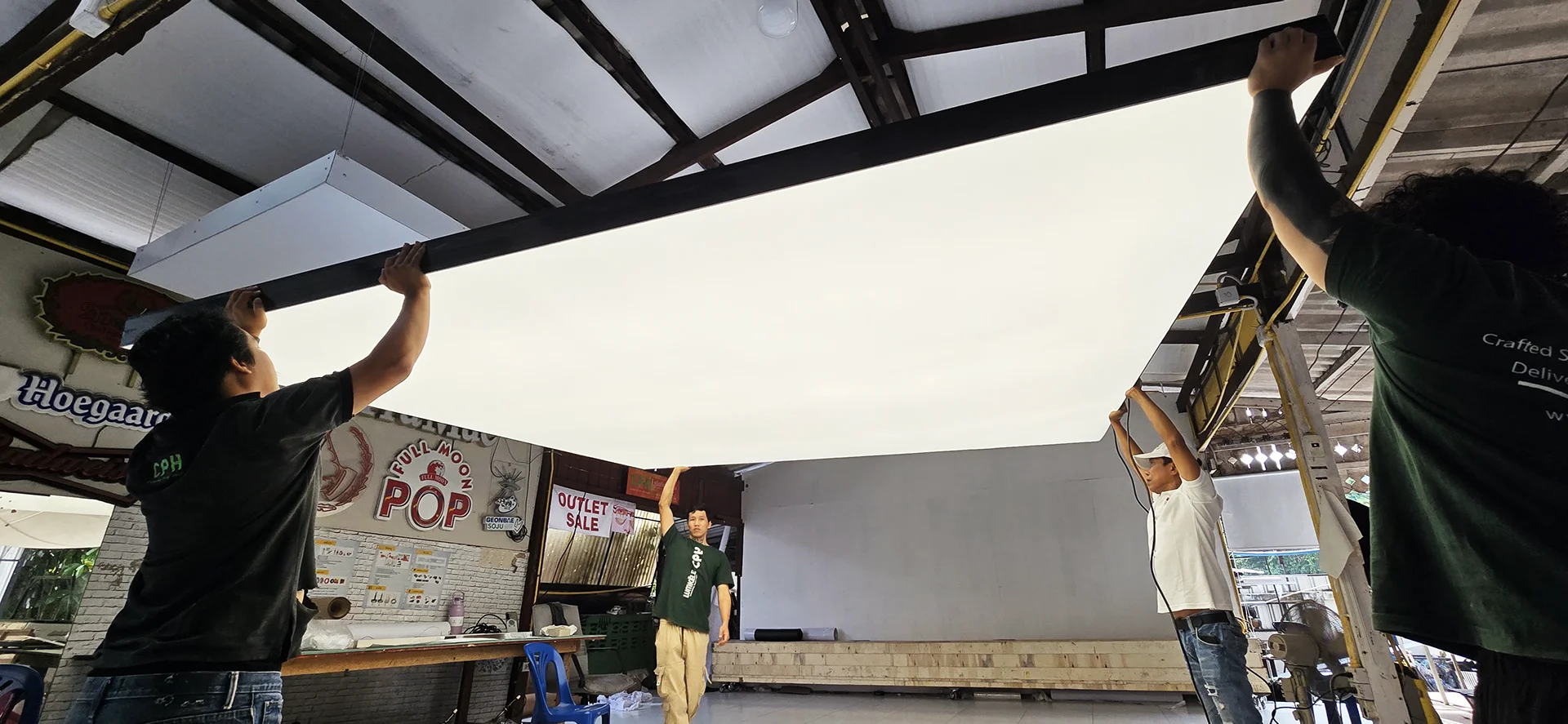 Stretch ceiling installation by CPH